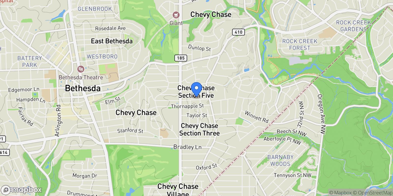 Map showing 3705 UNDERWOOD ST, CHEVY CHASE, MD, 20815, USA, Chevy Chase, Maryland, United States.