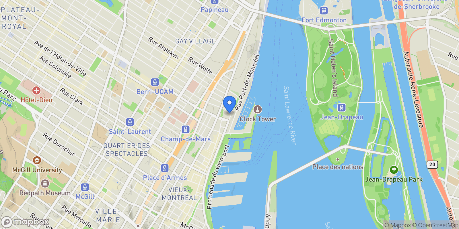 Map showing 791 Rue de la Commune E., Apt. 111, Montreal, QC H2Y4E2, Montreal, Quebec, Canada.