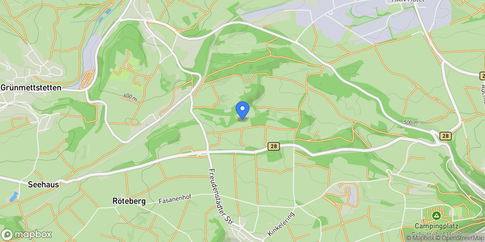 Map showing Horb am Neckar, Baden-Württemberg, Germany.