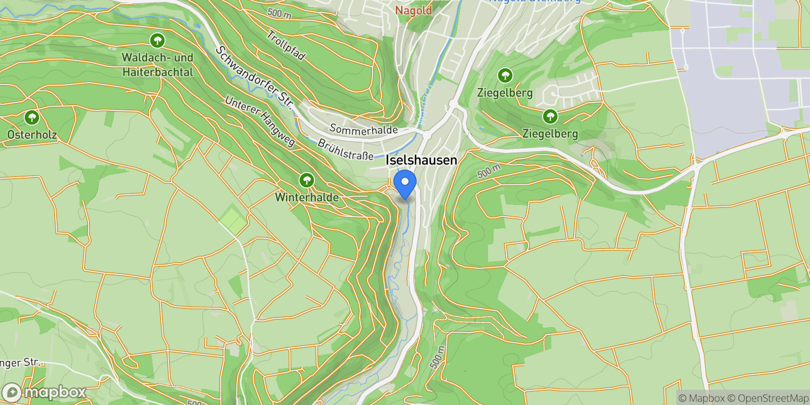 Map showing Nagold, Baden-Württemberg, Germany.