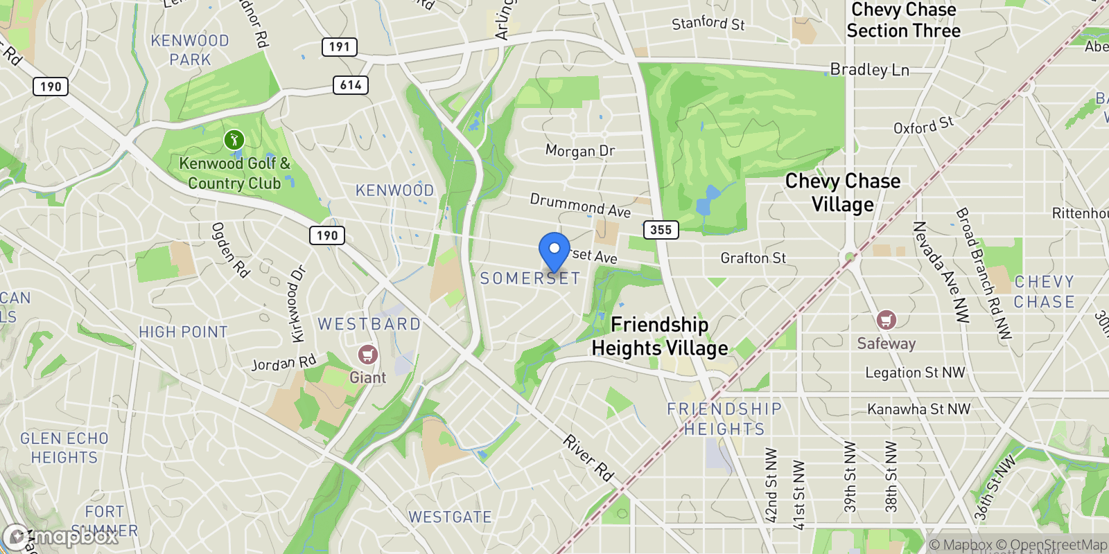 Map showing 4714 ESSEX AVE, CHEVY CHASE, MD, 20815, USA, Chevy Chase, Maryland, United States.