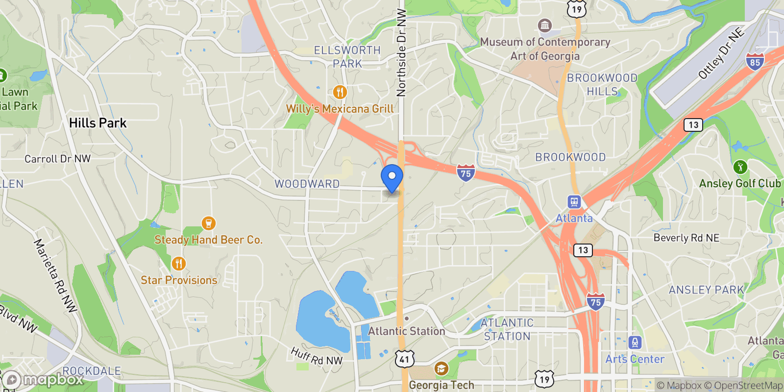 Map showing 622 Bellemeade Avenue NW No. 3, Atlanta, GA 30318, Atlanta, Georgia, United States.