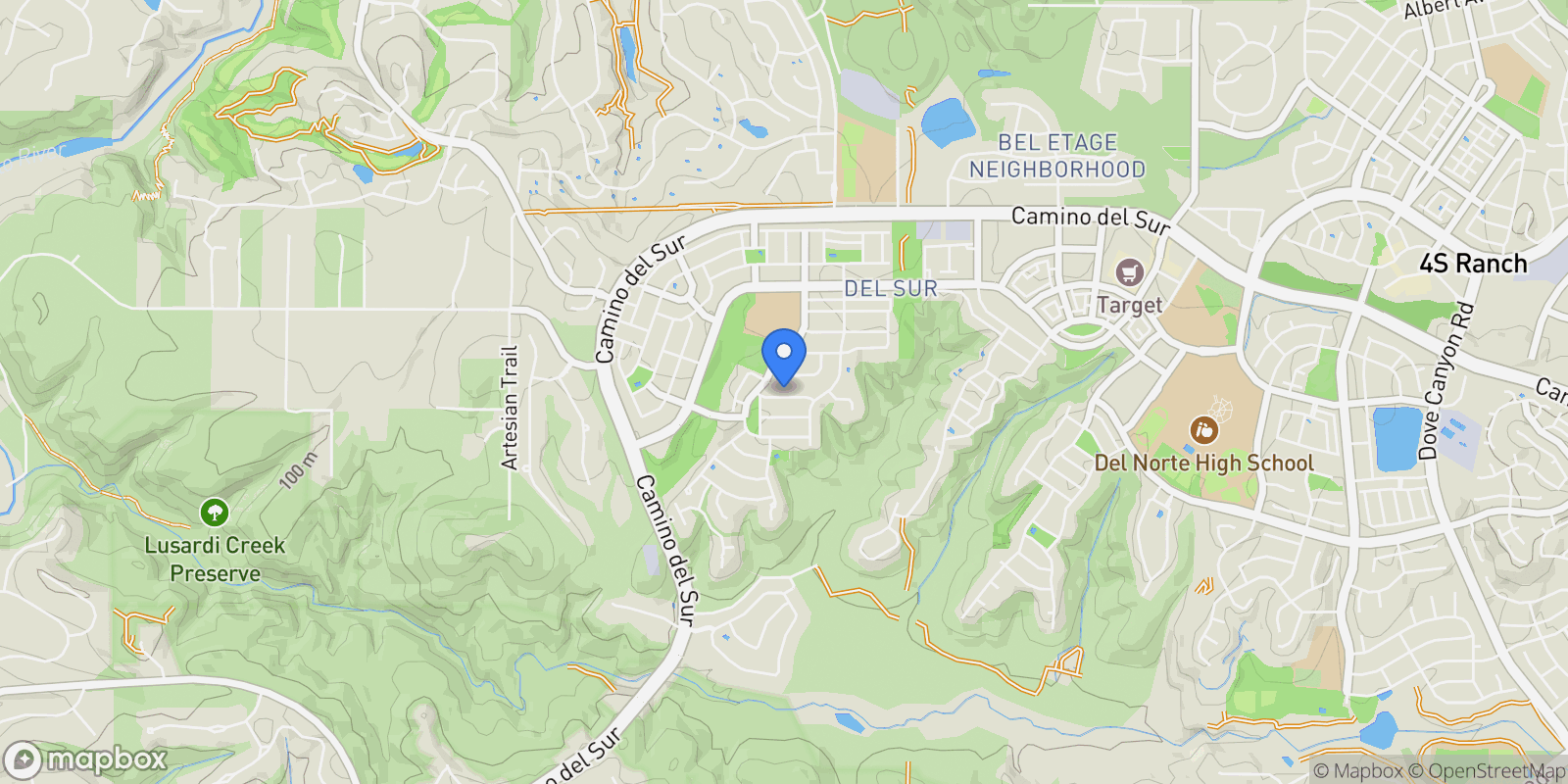 Map showing 8492 Blackburn Ln, Rancho Santa Fe, California, United States.