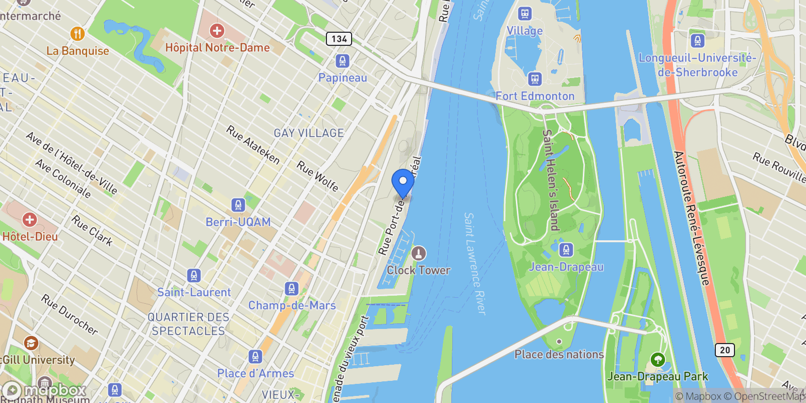 Map showing 1010 Rue de la Commune E., Apt. 402, Montreal, QC H2L0B9, Montreal, Quebec, Canada.