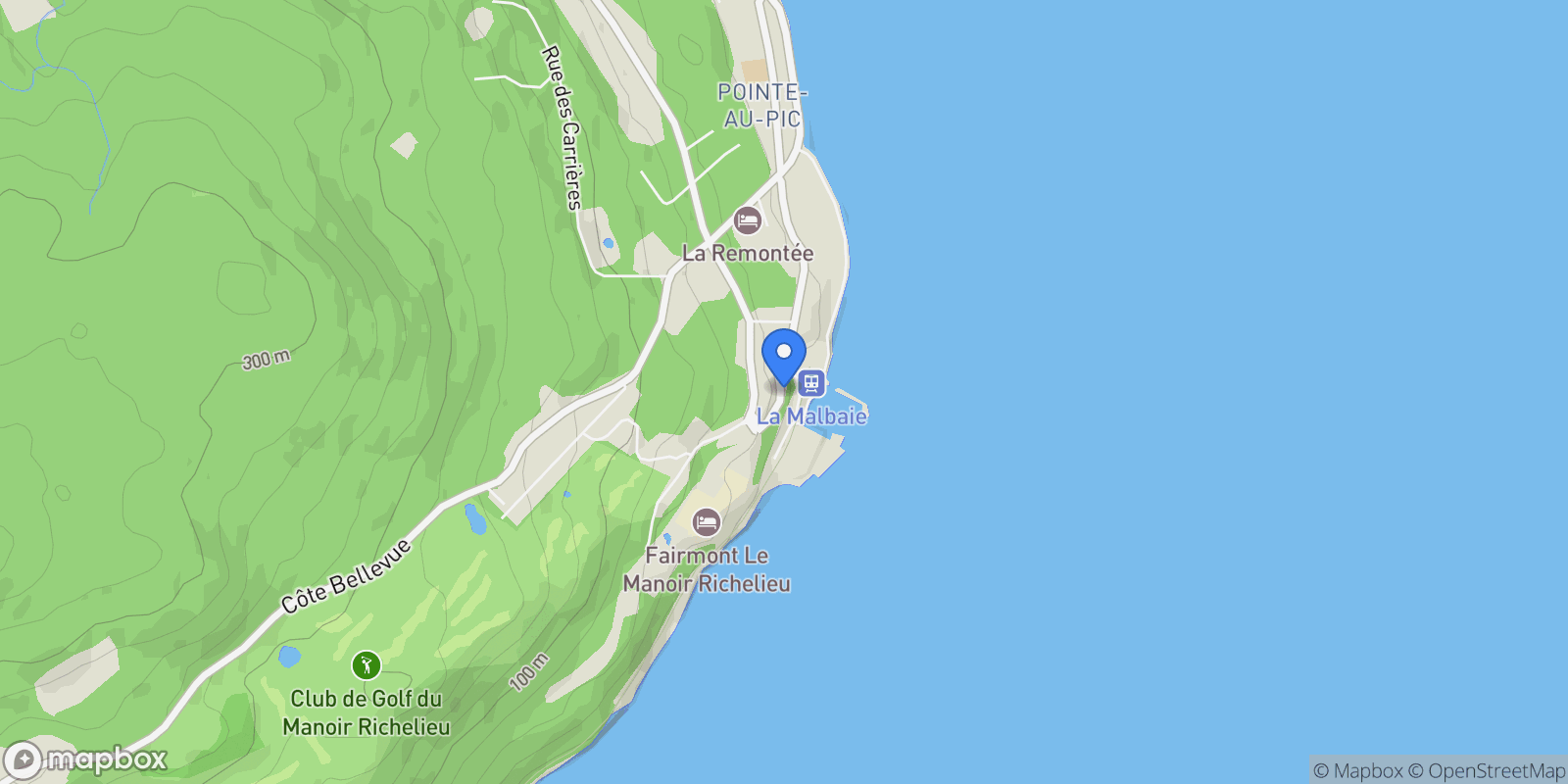 Map showing 230 Rue Richelieu, La Malbaie, QC G5A2W7, La Malbaie, Quebec, Canada.