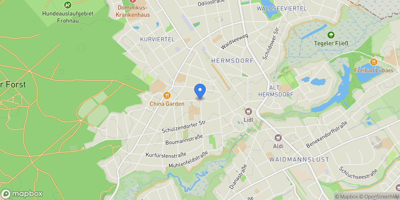 Map showing Berlin, Berlin, Germany.