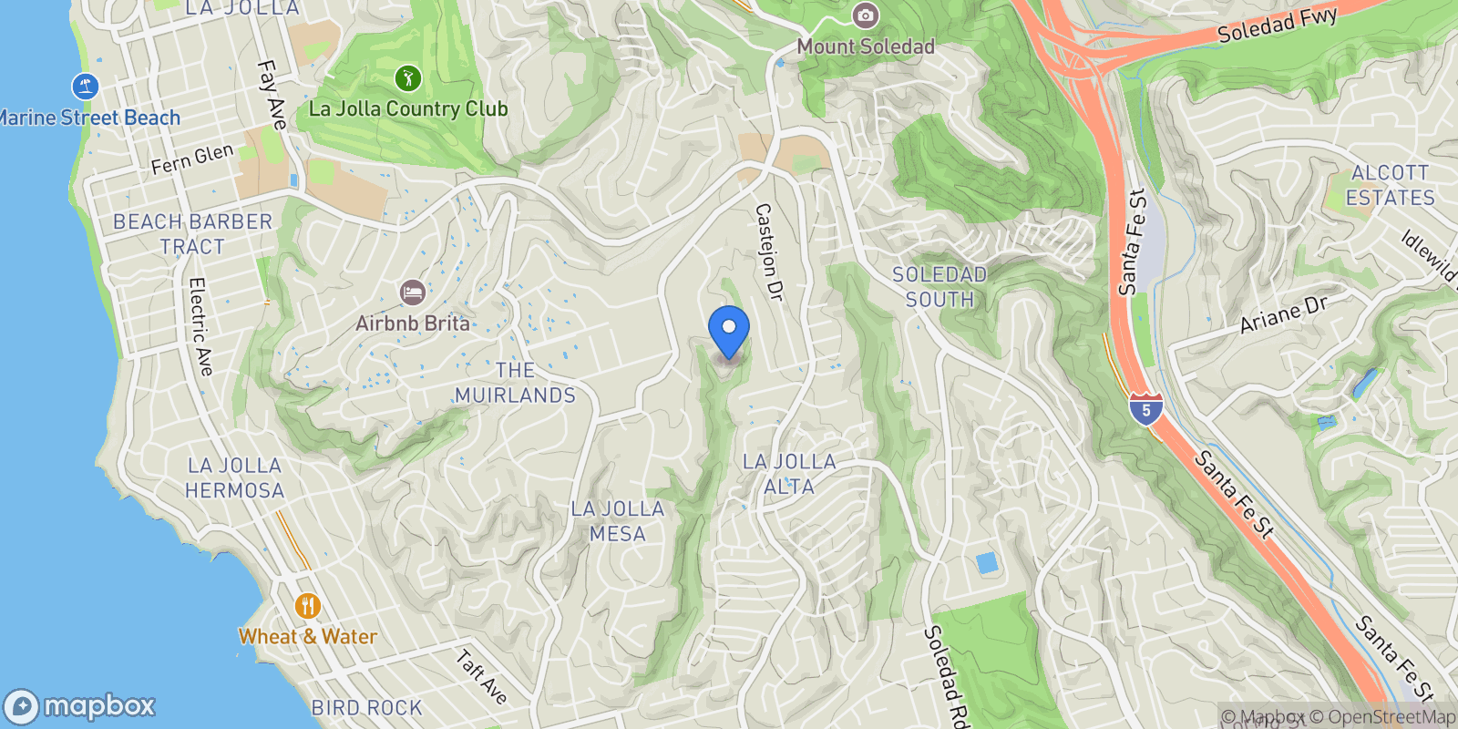 Map showing 6121 La Pintura, San Diego, California, United States.