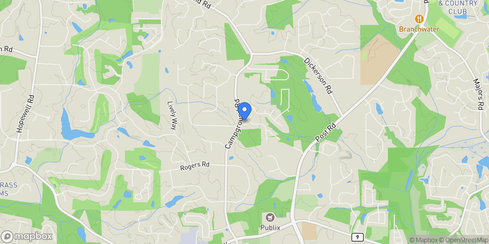 Map showing 6320 WESTERLY Way, Cumming, Georgia, United States.