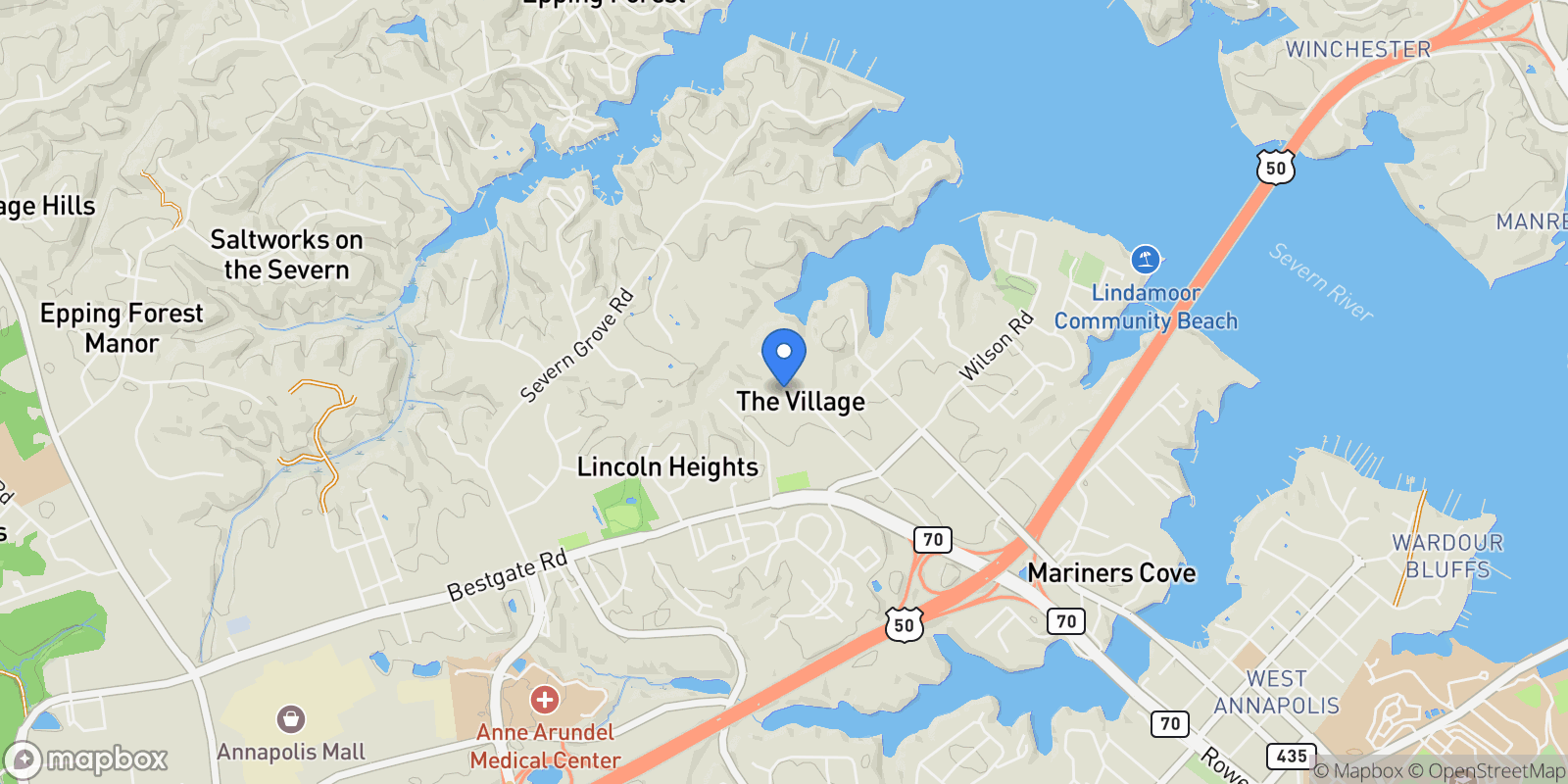 Map showing 343 DUBOIS RD, ANNAPOLIS, MD, 21401, USA, Parole, Maryland, United States.