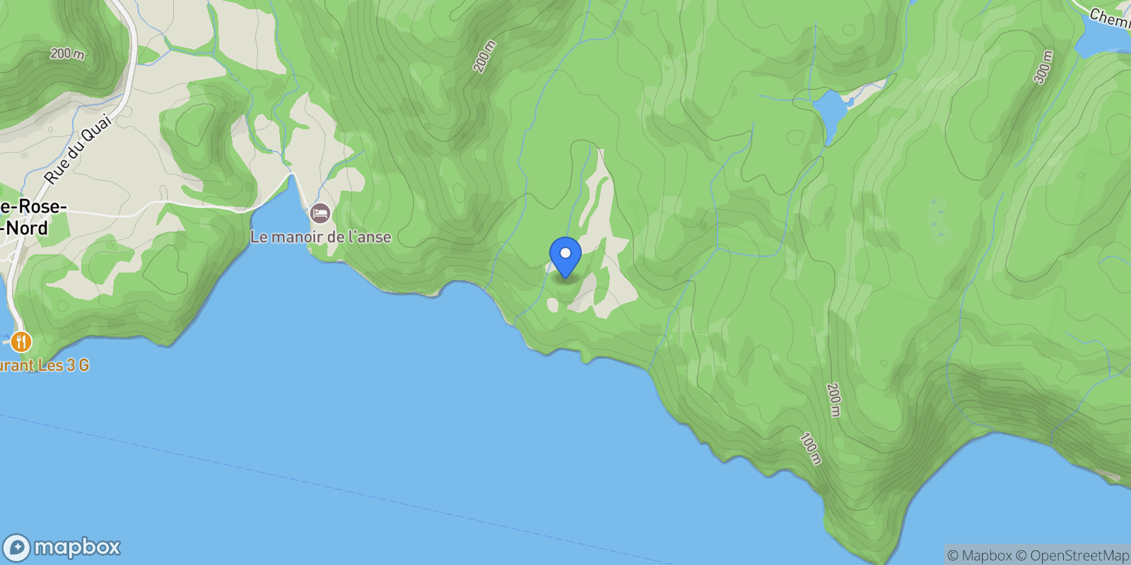 Map showing 238 Ch. de l'Anse-à-la-Mine, Sainte-Rose-du-Nord, QC G0V1T0, Sainte-Rose-du-Nord, Quebec, Canada.