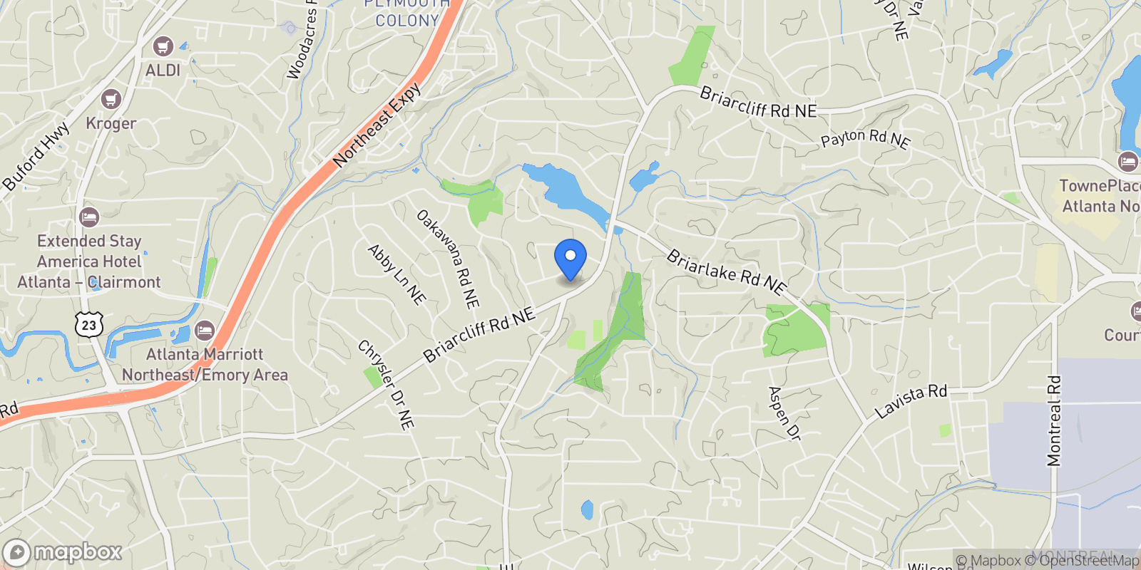 Map showing 3788 Briarcliff Road NE, Atlanta, GA 30345, Atlanta, Georgia, United States.