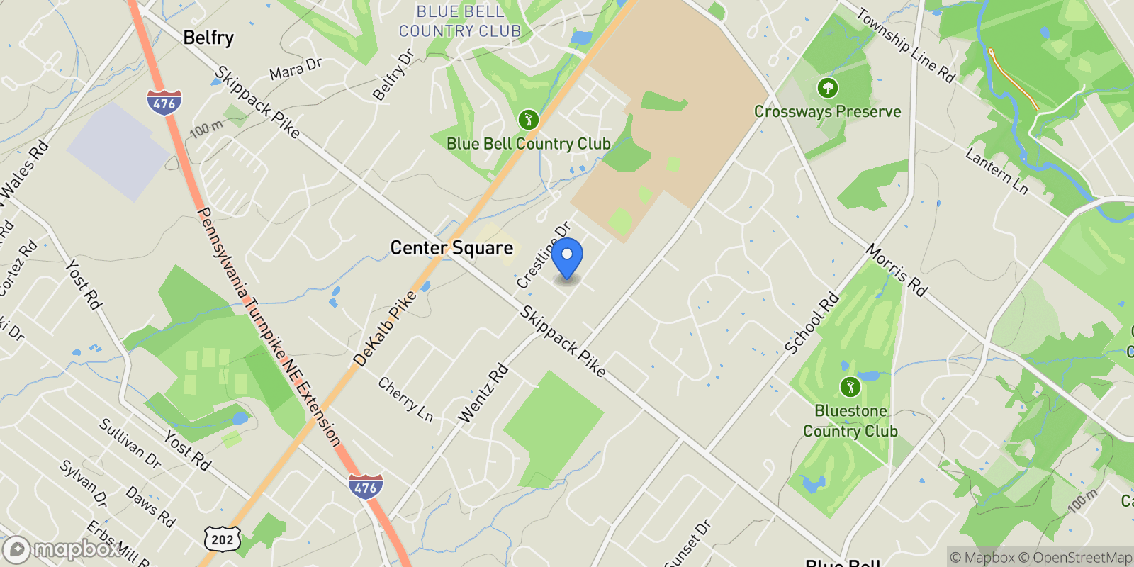 Map showing 726 SAWYERS RUN, BLUE BELL, PA, 19422, USA, Blue Bell, Pennsylvania, United States.