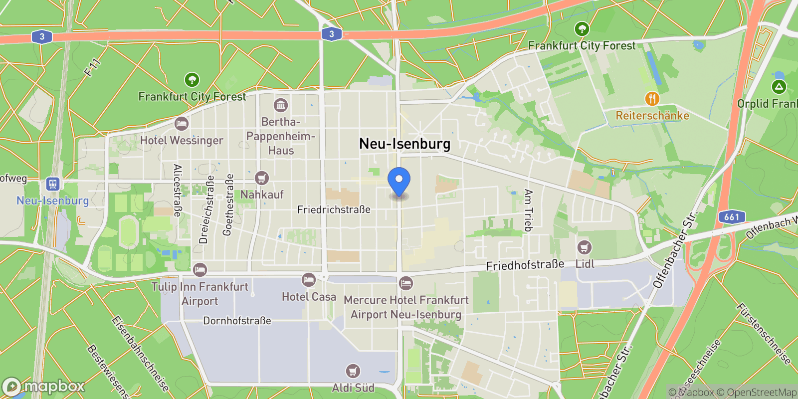 Map showing Neu-Isenburg, Hessen, Germany.