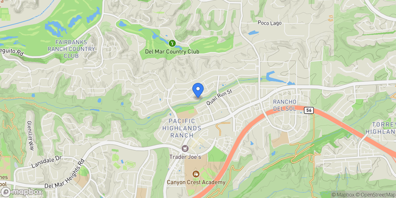 Map showing 6203 Sunrose Crest Way, San Diego, California, United States.