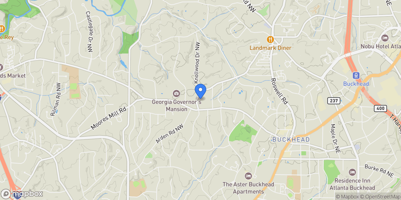 Map showing 3303 Habersham Road NW, Atlanta, GA 30305, Atlanta, Georgia, United States.