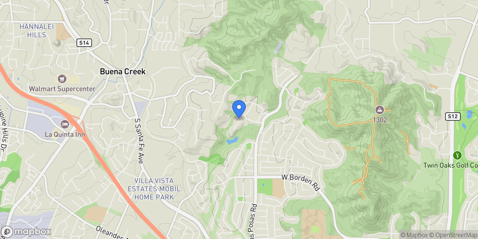 Map showing 891 Cayley Ave, San Marcos, California, United States.