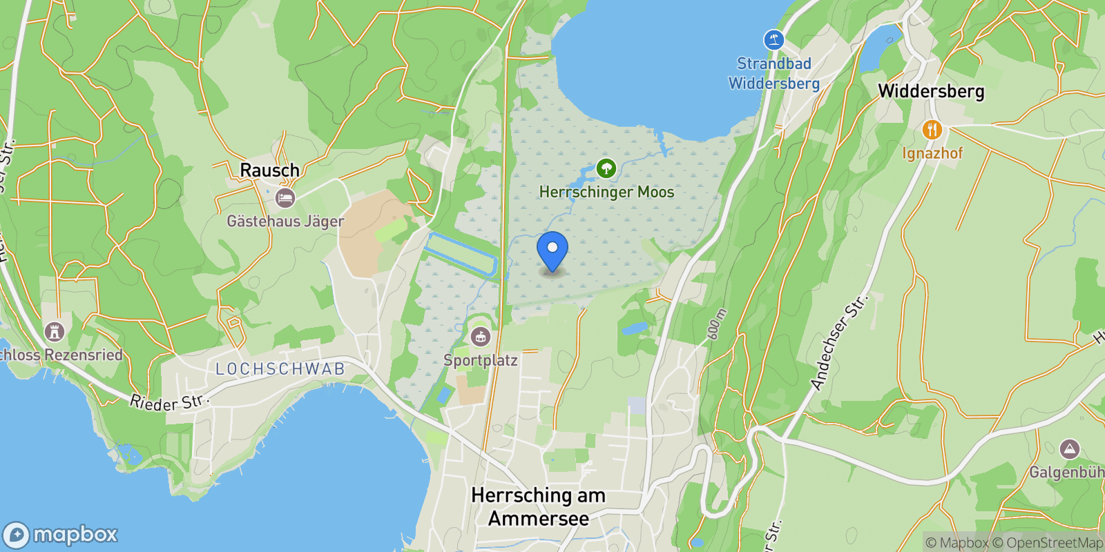 Map showing Herrsching, Bavaria, Germany.