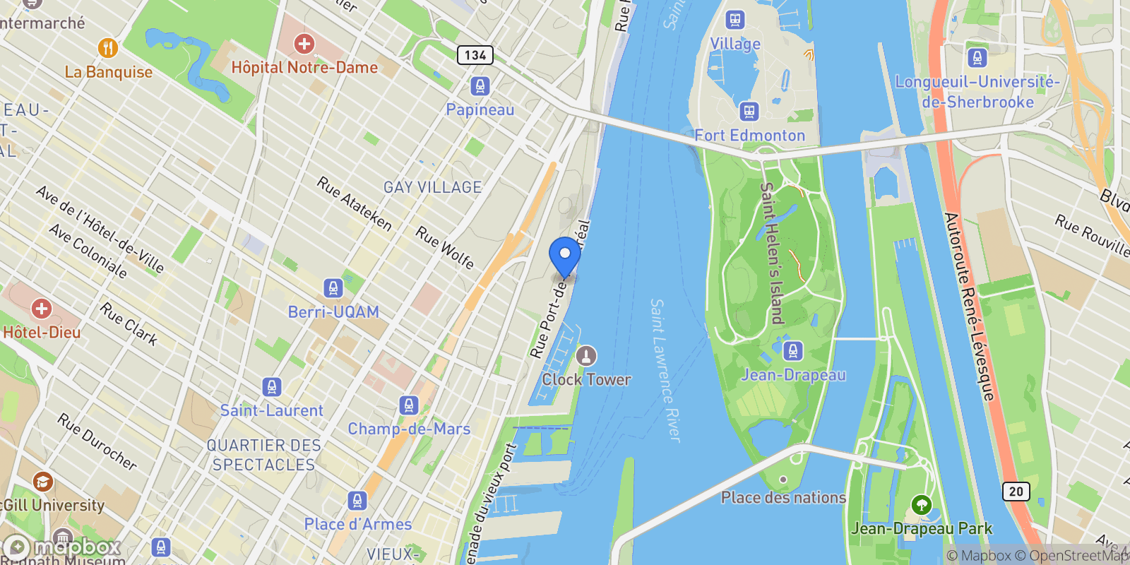 Map showing 1010 Rue de la Commune E., Apt. 503, Montreal, QC H2L0H9, Montreal, Quebec, Canada.