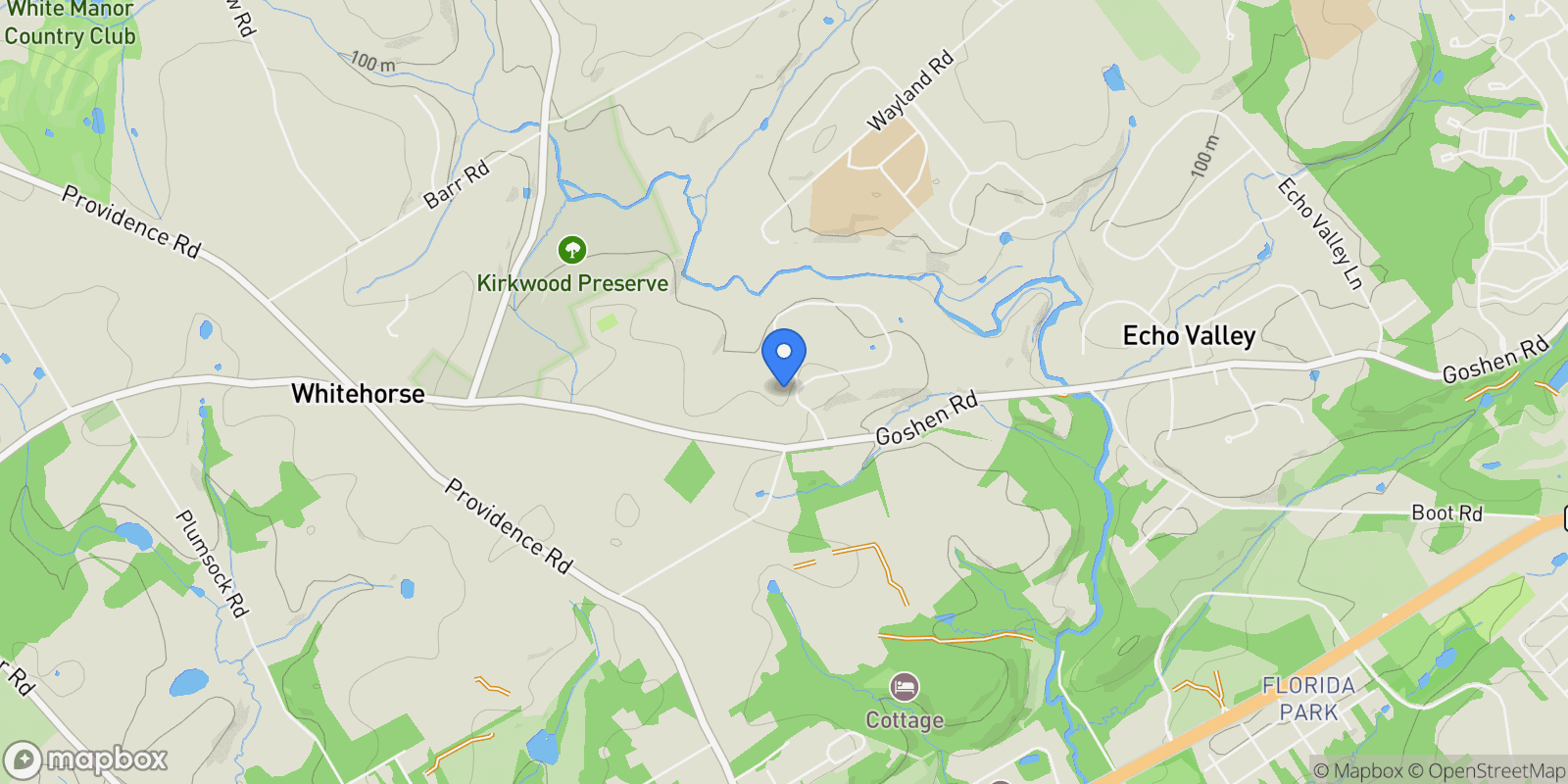 Map showing LOT 7 OLD COVERED BRIDGE, NEWTOWN SQUARE, PA, 19073, USA, Berwyn, Pennsylvania, United States.