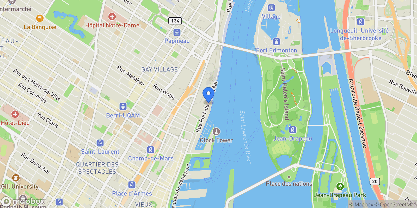 Map showing 1010 Rue de la Commune E., Apt. 506, Montreal, QC H2L0H8, Montreal, Quebec, Canada.