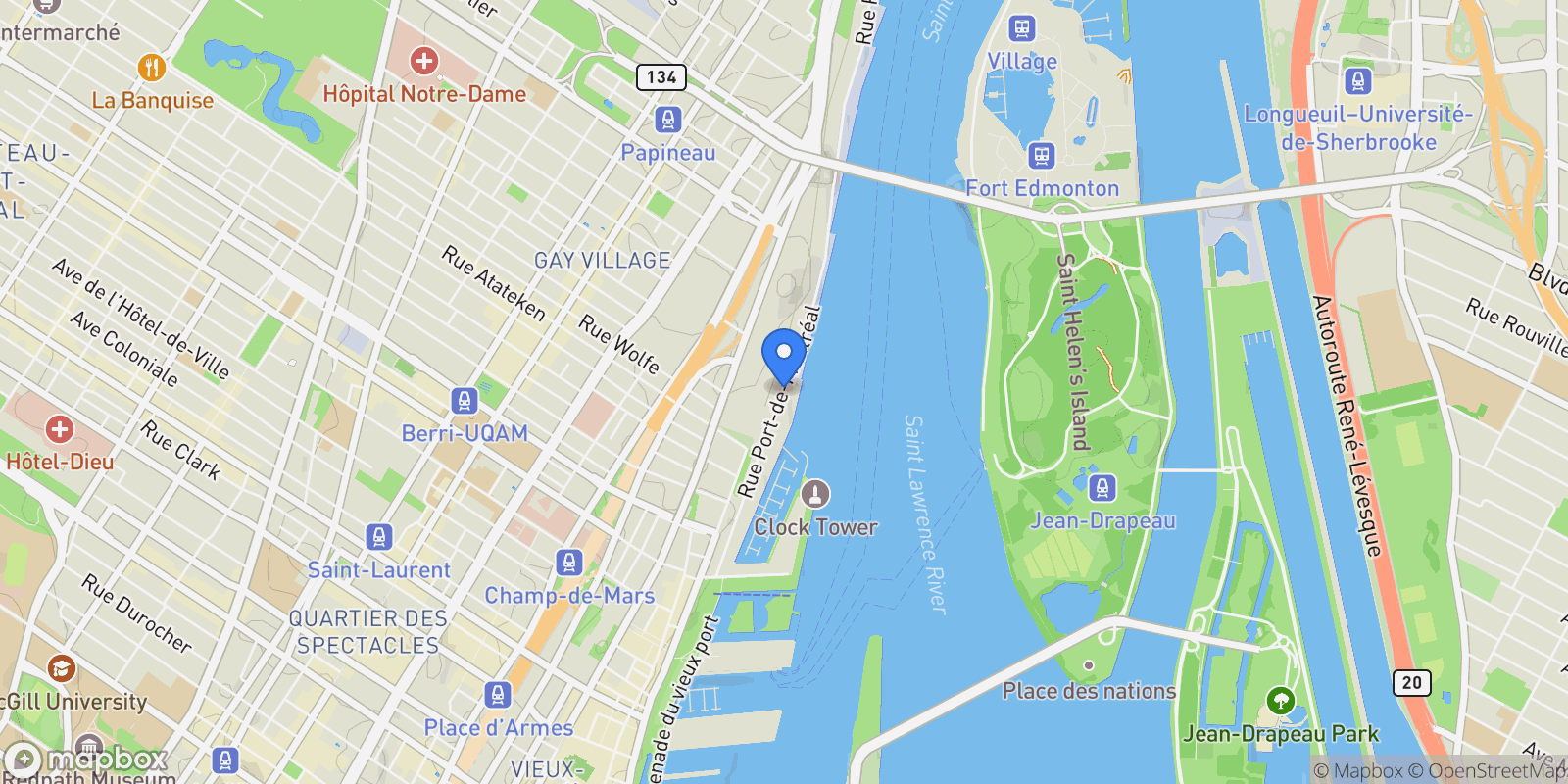 Map showing 1010 Rue de la Commune E., Apt. 307, Montreal, QC H2L0B9, Montreal, Quebec, Canada.