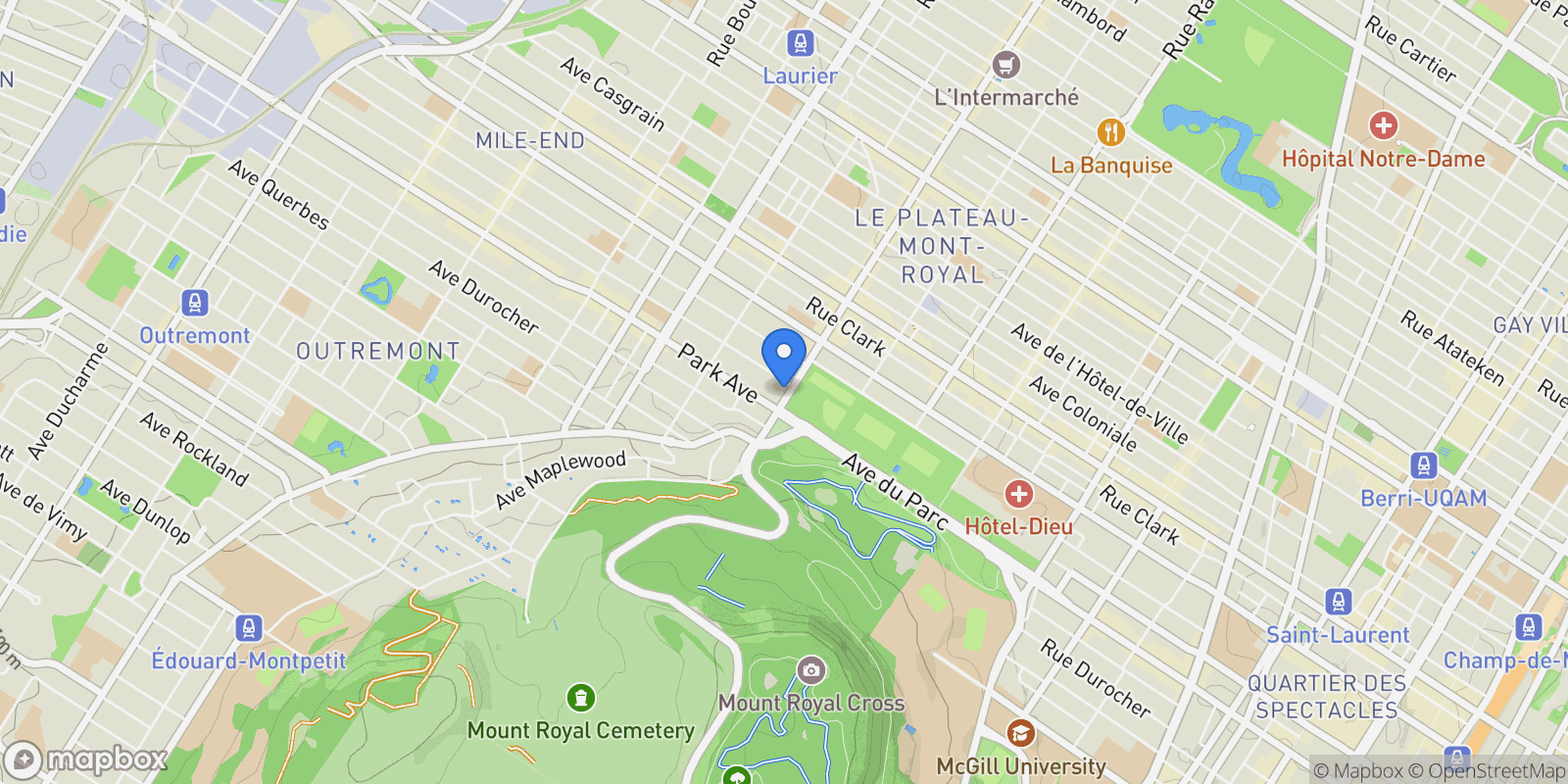 Map showing 265 Av. du Mont-Royal O., Apt. 102, LePlateauMontRoyal, QC H2V2S3, Montréal, Quebec, Canada.