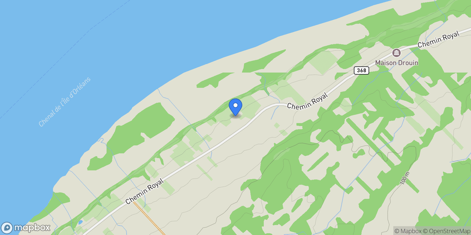 Map showing 2814-2847 Ch. Royal, Sainte-Famille-de-l’Île-d’Orléans, QC G0A3P0, Sainte-Famille, Quebec, Quebec, Canada.