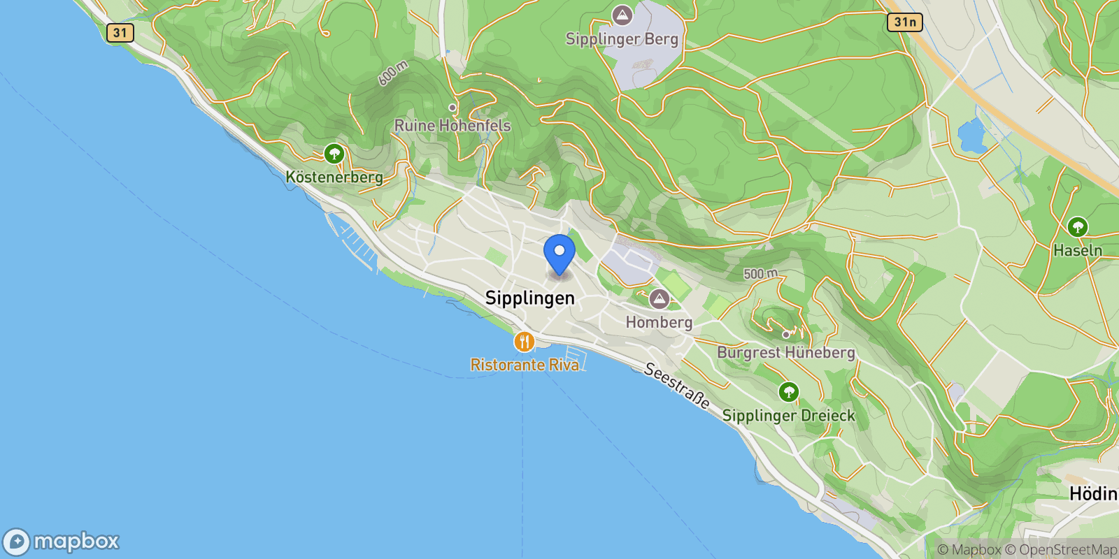 Map showing Sipplingen, Baden-Württemberg, Germany.