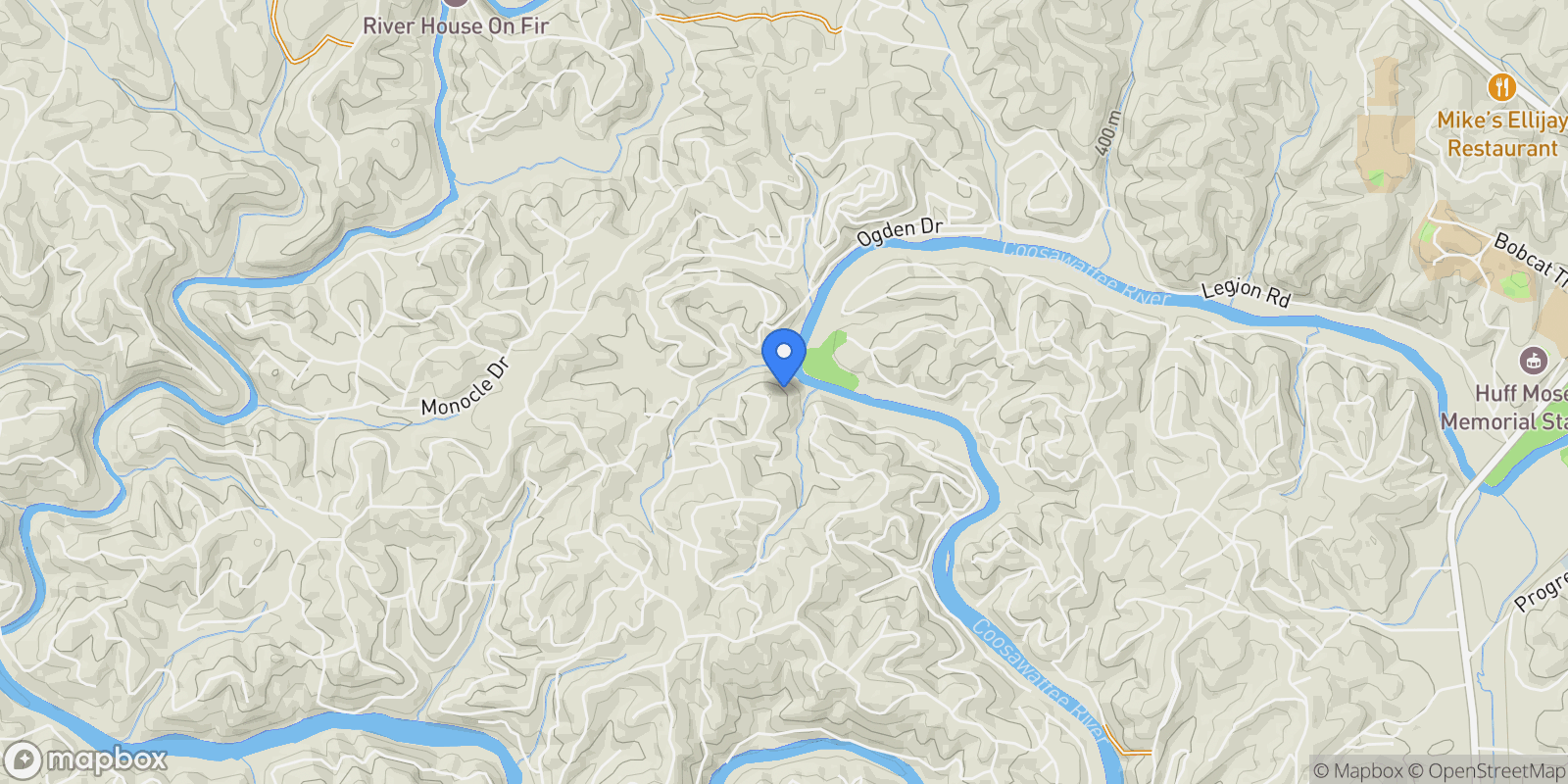 Map showing 411 Gunite Circle, Ellijay, Georgia, United States.