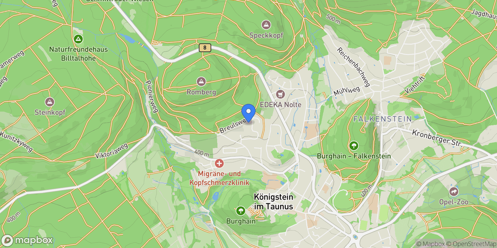 Map showing Königstein im Taunus, Hessen, Germany.