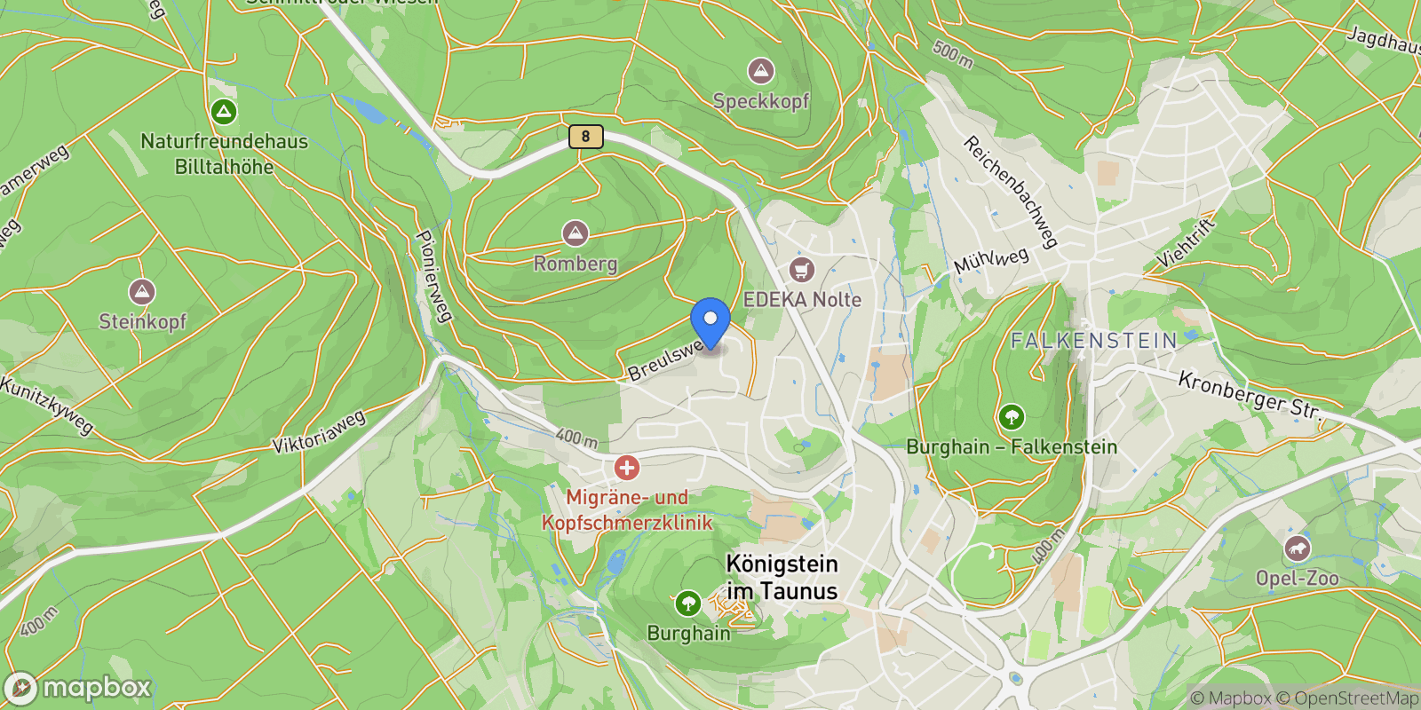 Map showing Königstein im Taunus, Hessen, Germany.