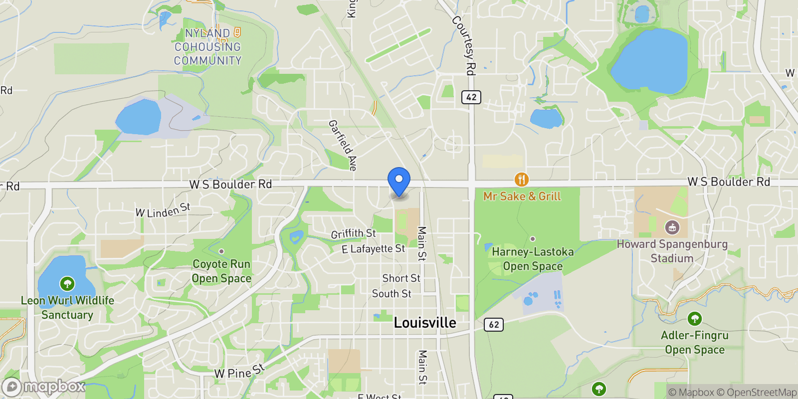 Map showing 580 Lombardi Circle, Lafayette, Colorado, United States.