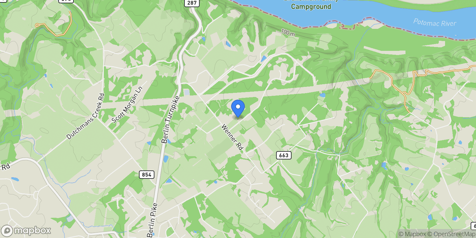 Map showing 39762 RIVERS EDGE LN, LOVETTSVILLE, VA, 20180, USA, Lovettsville, Virginia, United States.