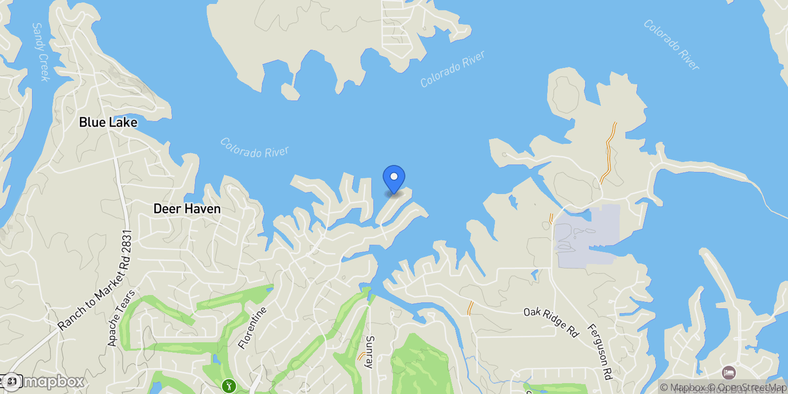 Map showing 404 Matern Crt, Horseshoe Bay, TX 78657, Horseshoe Bay, Texas, United States.