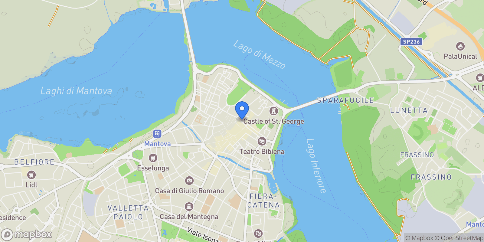 Map showing Via Camillo Benso Cavour, 80, 46100 Mantova MN, Italy, Mantua, Lombardy, Italy.