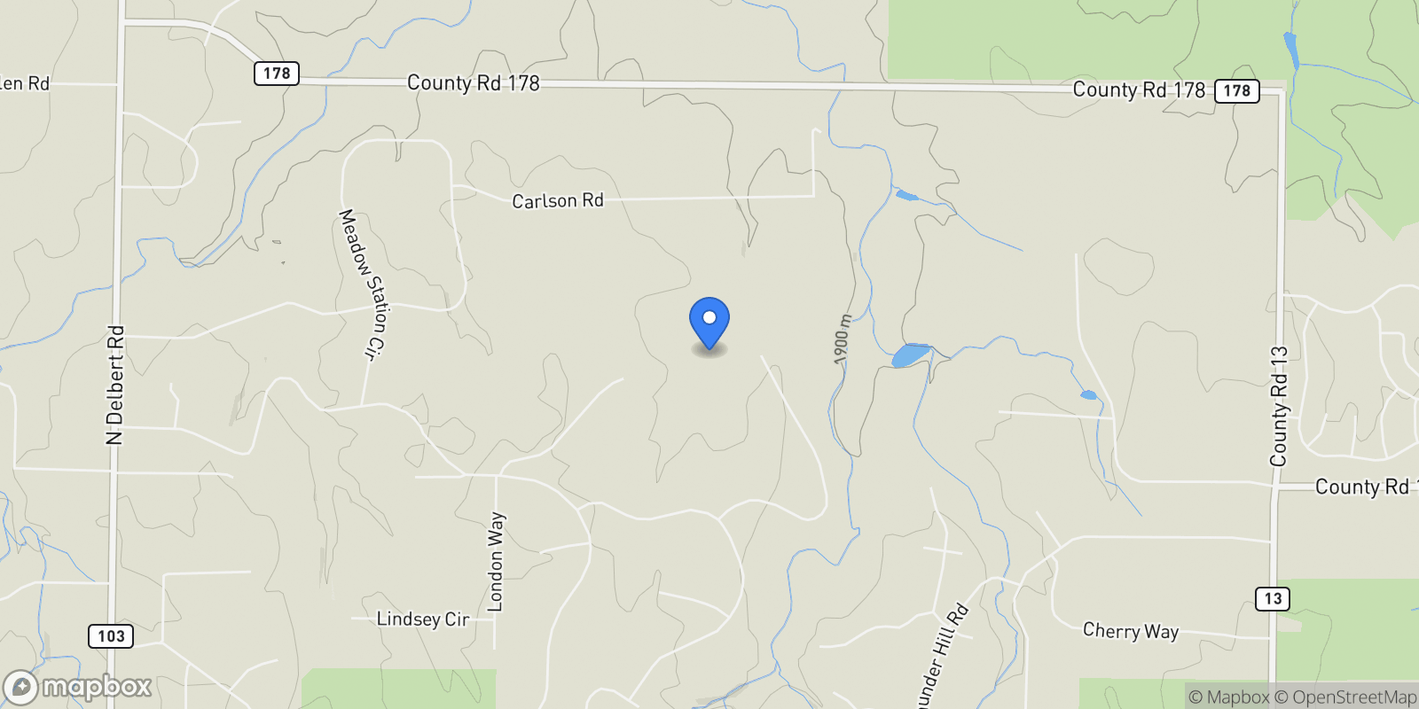 Map showing 2151 Elizabeth Drive, Parker, Colorado, United States.
