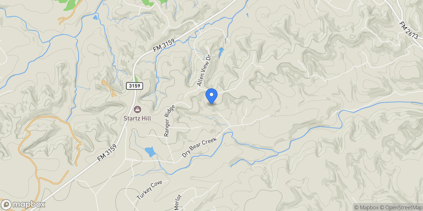 Map showing 1023 Comanche Rdg, New Braunfels, TX 78132, New Braunfels, Texas, United States.