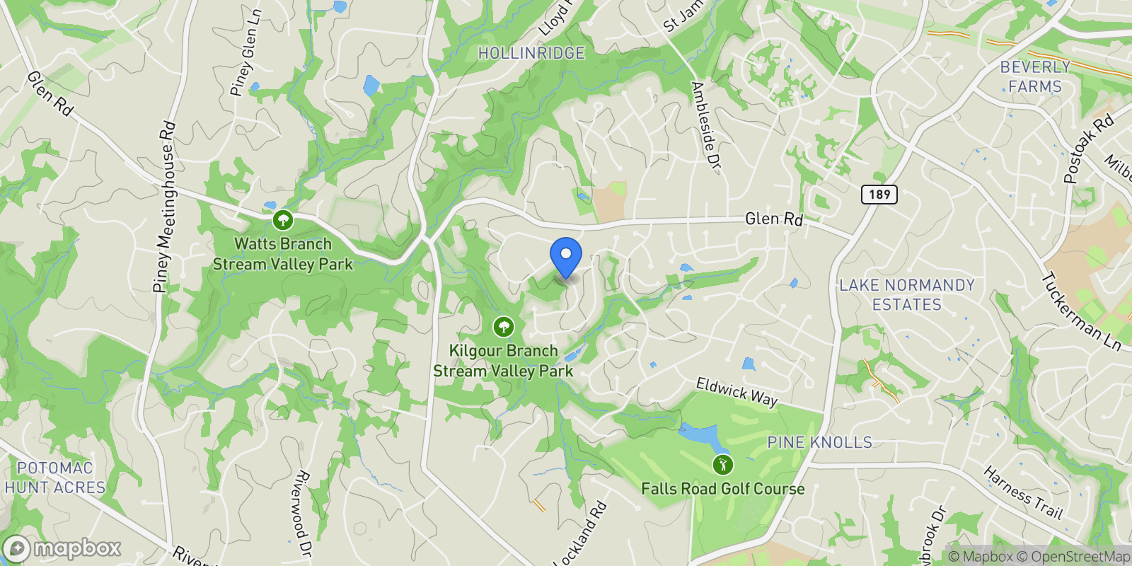 Map showing 11452 BEECHGROVE LN, POTOMAC, MD, 20854, USA, Rockville, Maryland, United States.