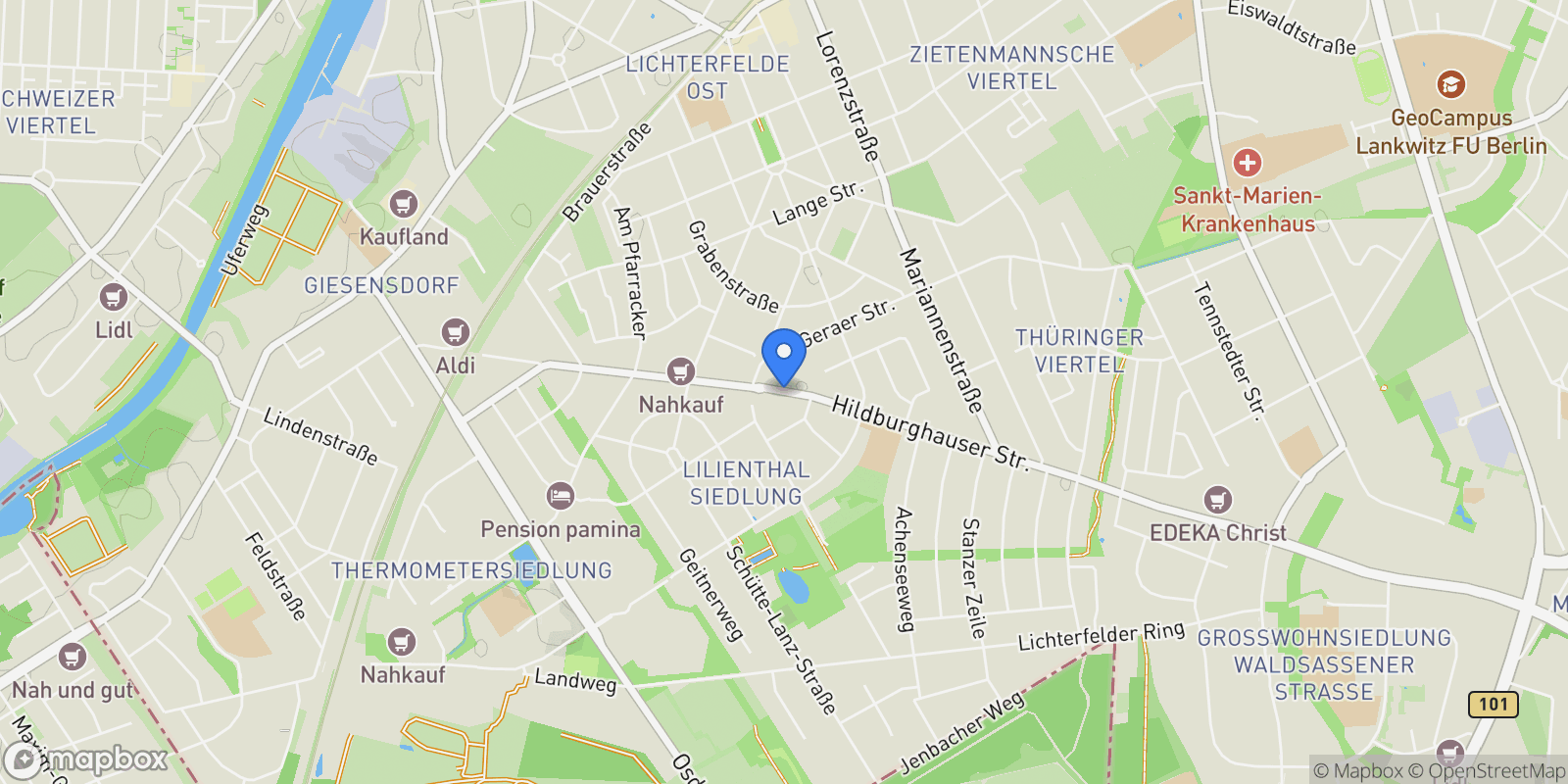 Map showing Berlin, Berlin, Germany.