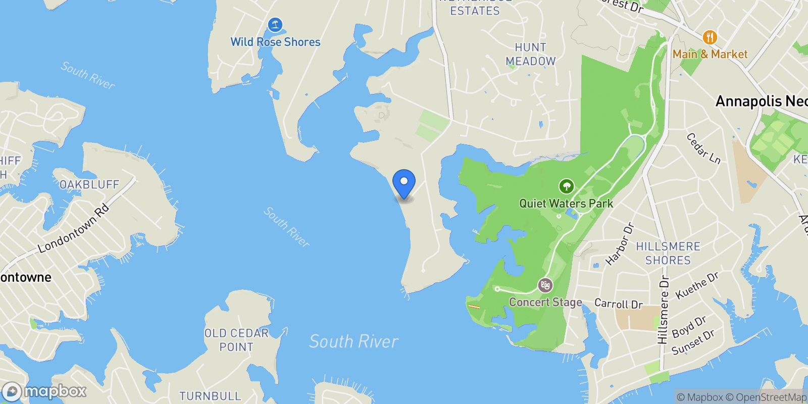 Map showing 3258 HARNESS CREEK RD, ANNAPOLIS, MD, 21403, USA, Annapolis, Maryland, United States.