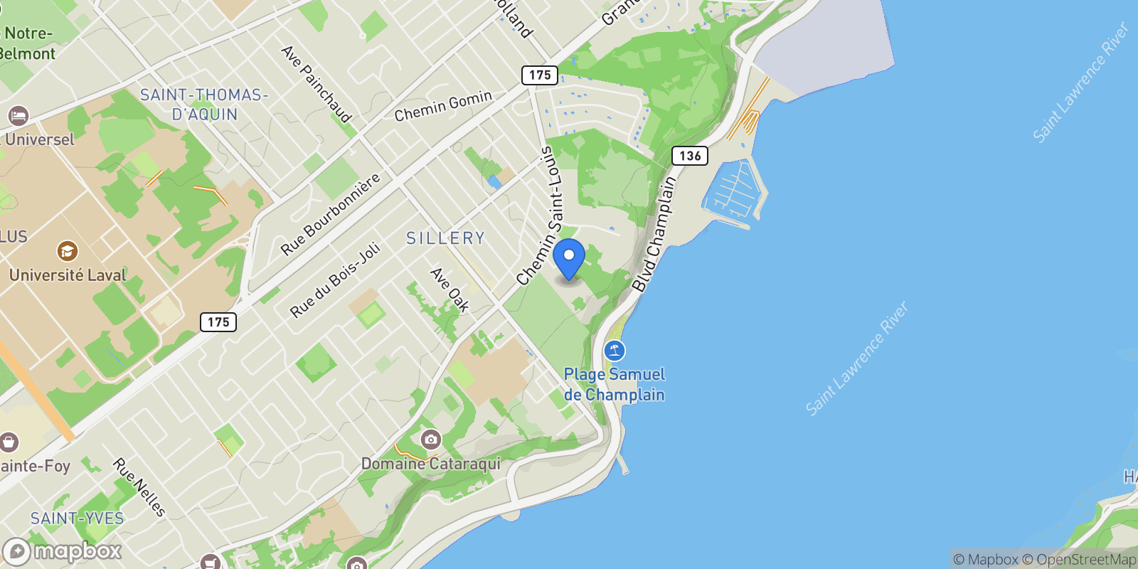 Map showing 1497 Av. Roger-Lemelin, Apt. 506, Sainte-Foy-Sillery, QC G1S4E2, Quebec City, Quebec, Canada.