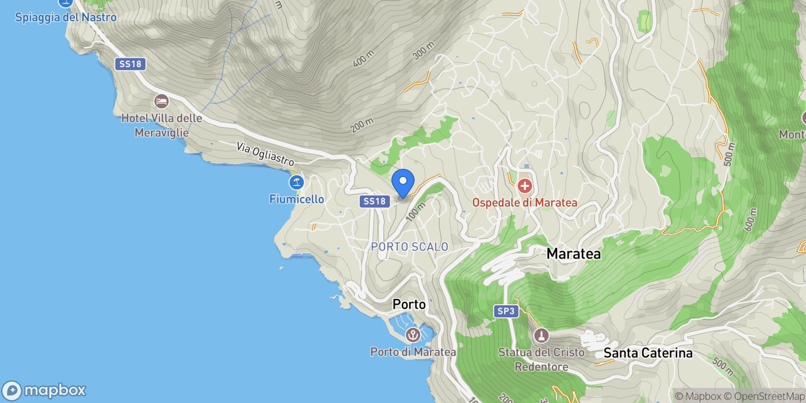 Map showing Via Vallina, 85046 Maratea PZ, Italy, Maratea, Basilicata, Italy.