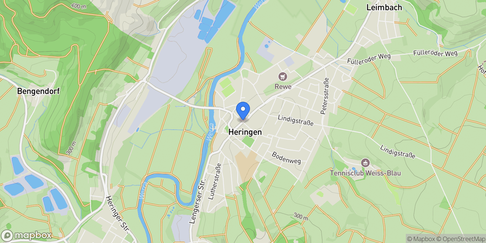 Map showing Heringen, Hessen, Germany.