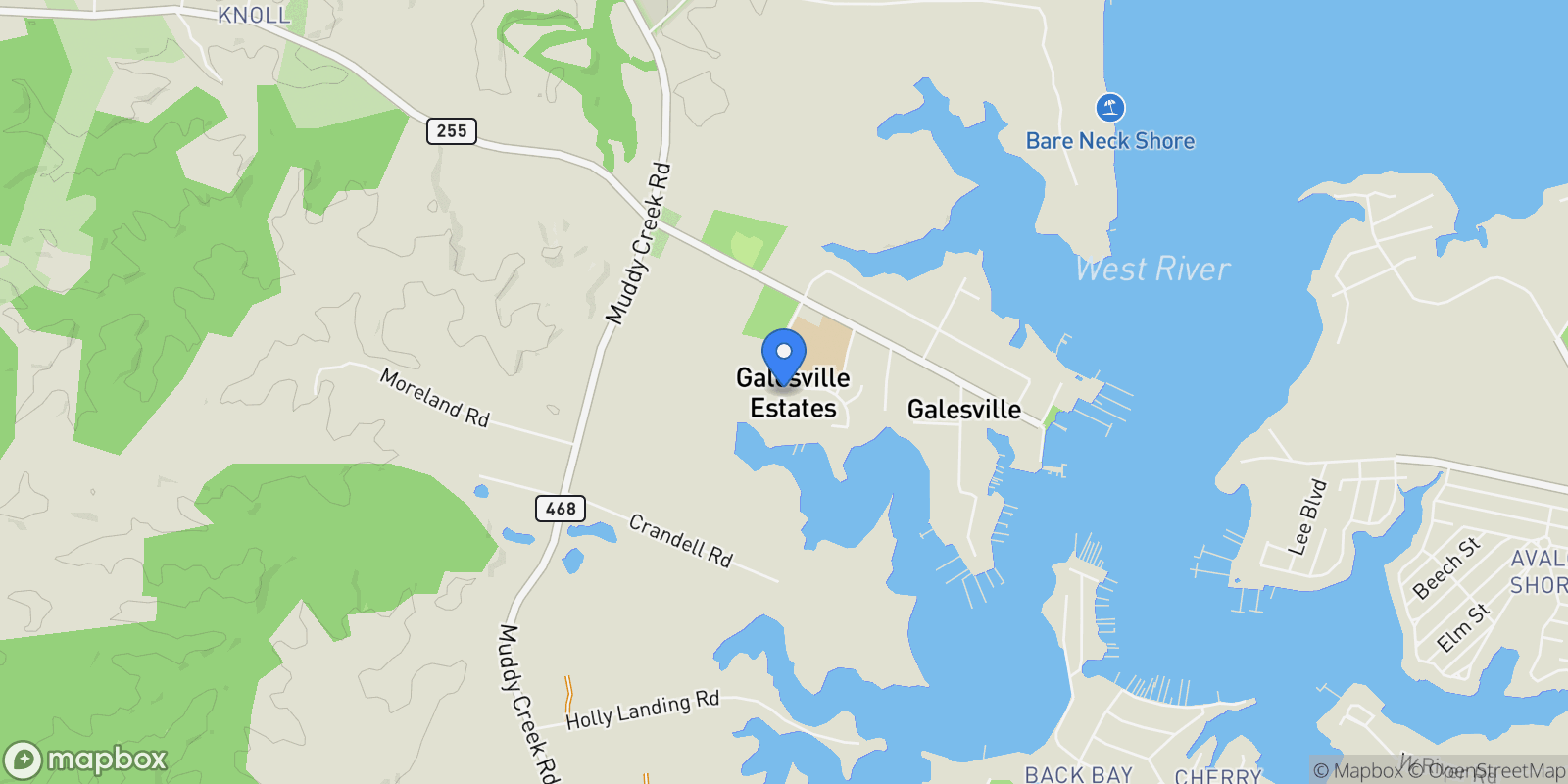 Map showing 4873 ANCHORS WAY, GALESVILLE, MD, 20765, USA, Galesville, Maryland, United States.