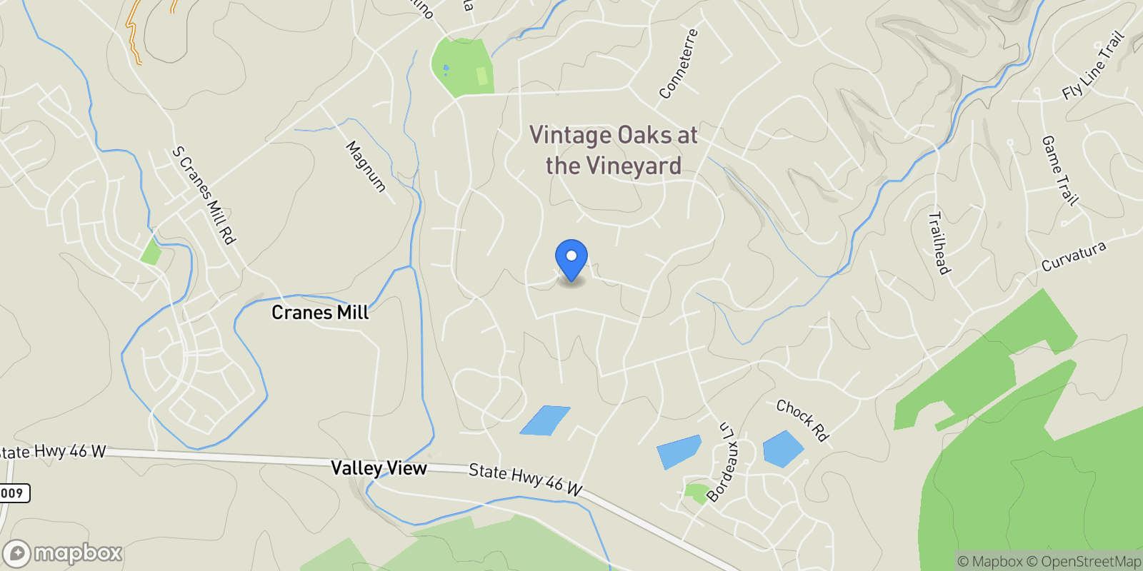 Map showing 1408 Corkscrew Court, New Braunfels, TX 78132, New Braunfels, Texas, United States.