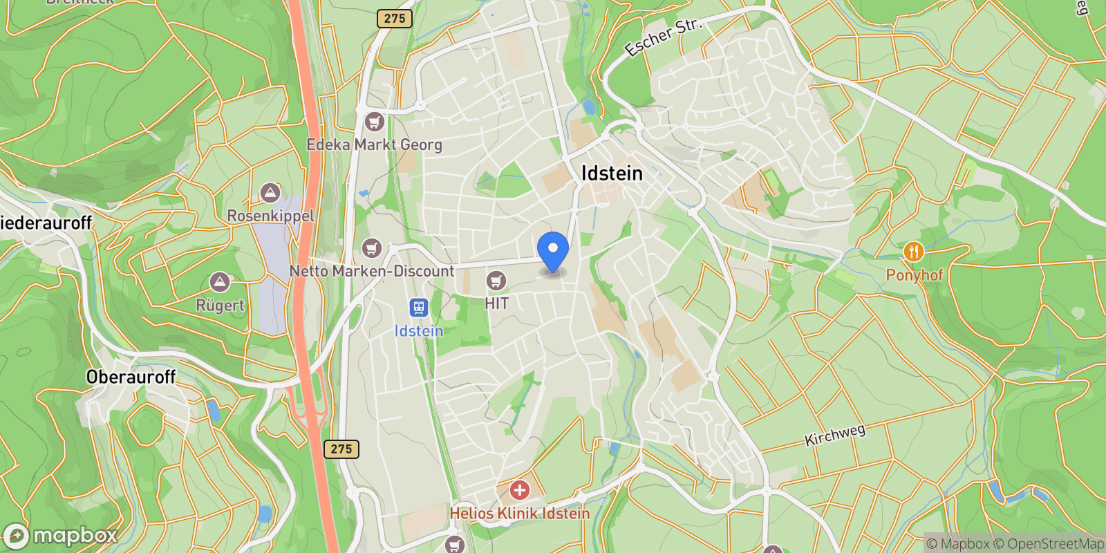 Map showing Idstein, Hessen, Germany.