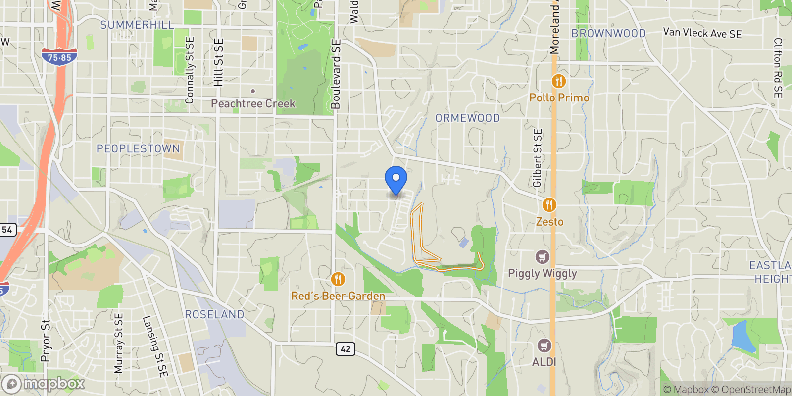 Map showing 1111 Avondale Avenue SE, Atlanta, Georgia, United States.