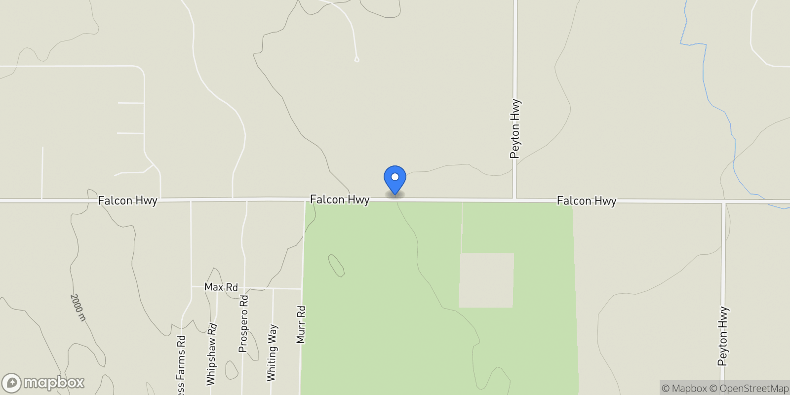 Map showing 18320 Falcon Highway, Peyton, Colorado, United States.