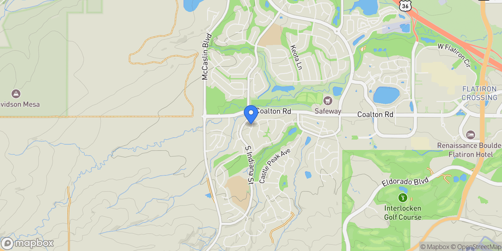 Map showing 2713 Slate Court, Lafayette, Colorado, United States.