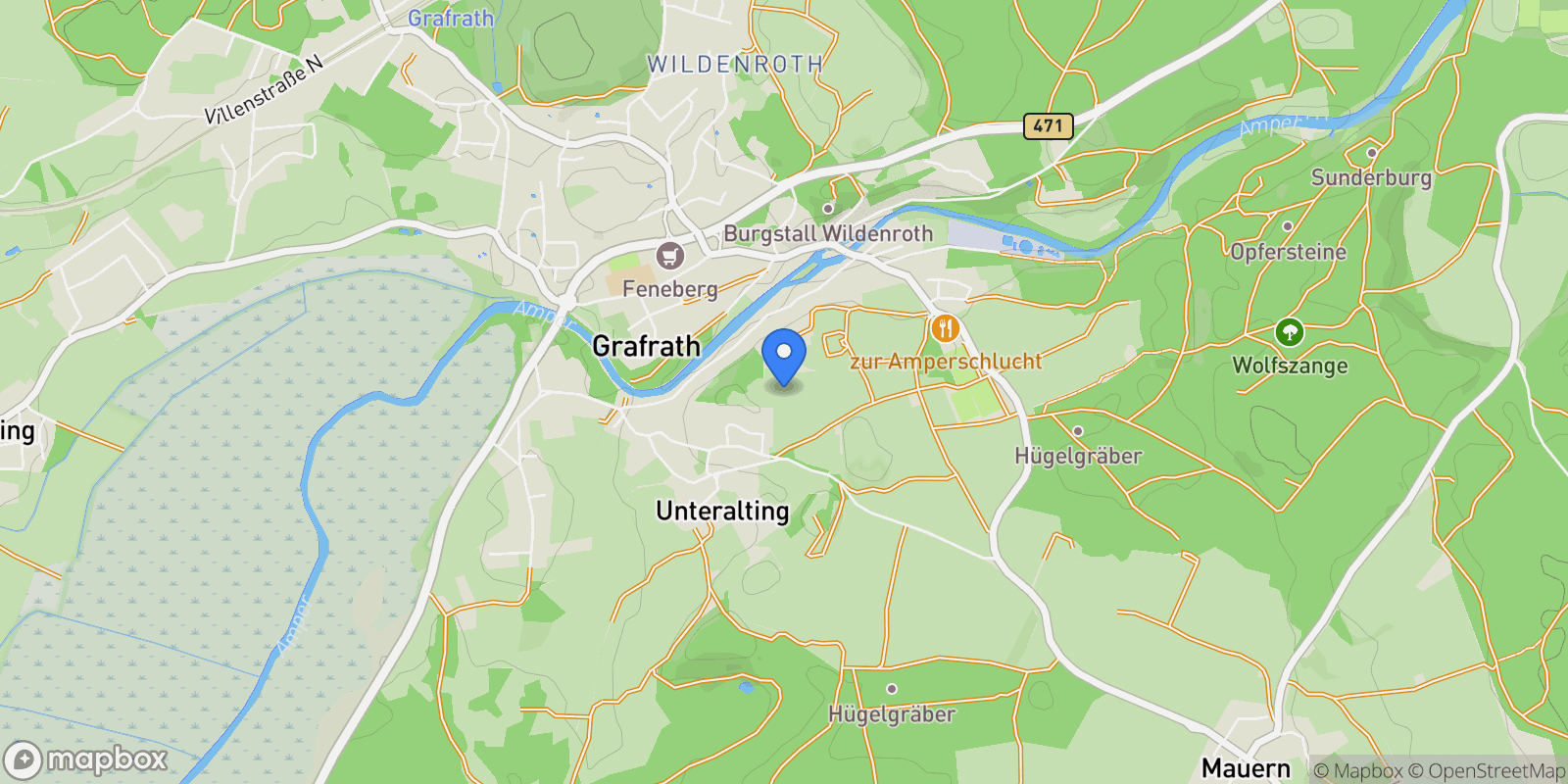 Map showing Grafrath, Bavaria, Germany.